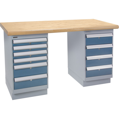 Heavy-Duty Workbench, Dual Drawers, 1500 lbs. Cap., 72" W x 36" D, 34" H Action Paper
