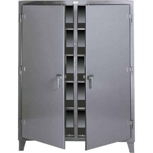 Armoires &agrave; double rangement, Acier, 8 Tablettes, 72" h x 60" la x 24" P, Gris Action Paper