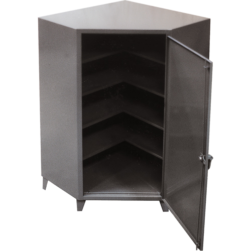 Armoires de coin, Acier, 4 Tablettes, 72" h x 48" la x 24" P, Gris Action Paper