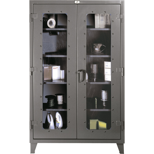Clearview Cabinets, Steel, 4 Shelves, 60" H x 48" W x 24" D Action Paper