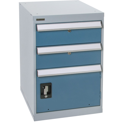 Pedestal Workbench with One Door & Two Drawers, 2 Drawers, 18" W x 21" D x 28" H Action Paper