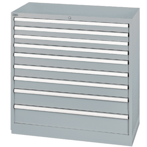 Drawer Cabinets, 9 Drawers, 40-1/4" W x 22-1/2" D x 41-3/4" H, Grey Action Paper