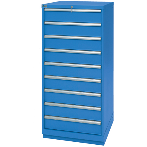 Drawer Cabinets, 9 Drawers, 28-1/4" W x 28-1/2" D x 59-1/2" H, Bright blue Action Paper