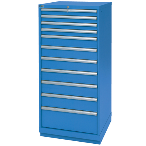 Armoires de rangement avec tiroirs, 11 tiroirs, 28-1/4" la x 28-1/2" p x 59-1/2" h, Bleu brillant Action Paper