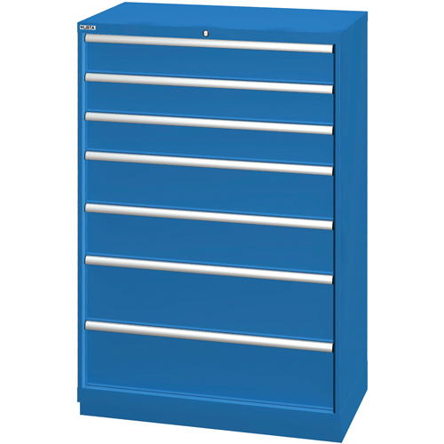 Armoires de rangement avec tiroirs, 7 tiroirs, 40-1/4" la x 22-1/2" p x 59-1/2" h, Bleu brillant Action Paper