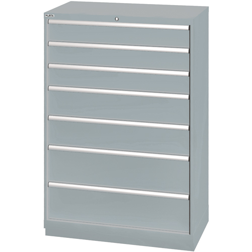 Armoires de rangement avec tiroirs, 7 tiroirs, 40-1/4" la x 22-1/2" p x 59-1/2" h, Gris Action Paper