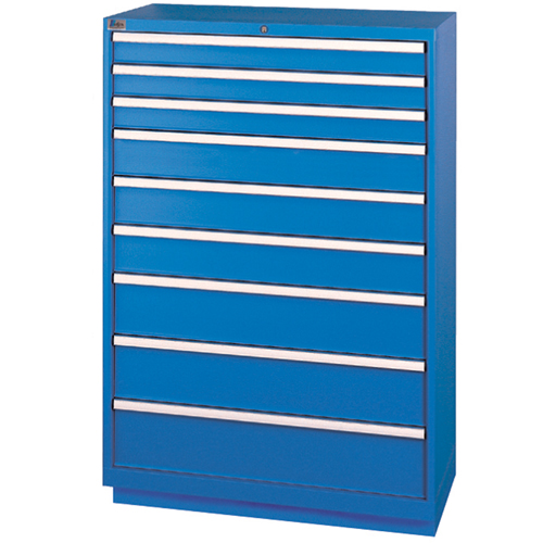 Drawer Cabinets, 9 Drawers, 40-1/4" W x 22-1/2" D x 59-1/2" H, Bright blue Action Paper