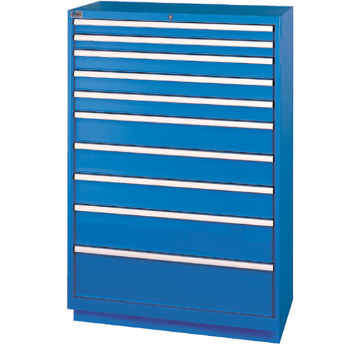 Armoires de rangement avec tiroirs, 10 tiroirs, 40-1/4" la x 22-1/2" p x 59-1/2" h, Bleu brillant Action Paper