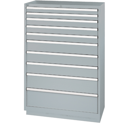 Drawer Cabinets, 10 Drawers, 40-1/4" W x 22-1/2" D x 59-1/2" H, Grey Action Paper