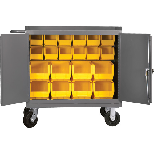 Armoire d'&eacute;tabli mobile avec bacs, Acier Surface Action Paper