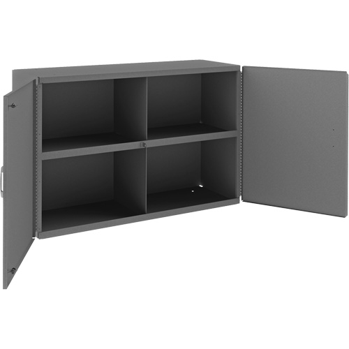 Armoire murale, 24" h x 33-13/16" la x 12-3/8" p, 1 tablettes, Acier, Gris Action Paper