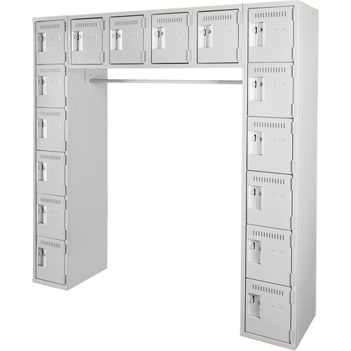 Assembled Archettes Clean Line Economy Lockers, 16 -tier, Bank of 3, 18" x 72" x 12", Steel Action Paper
