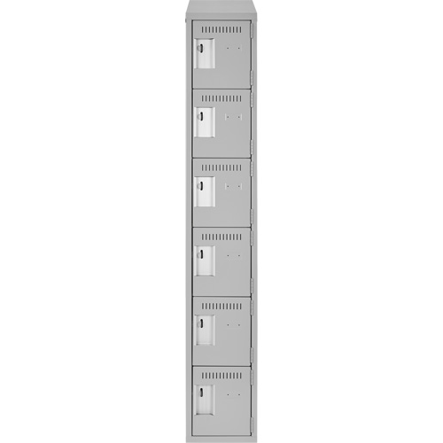 Clean Line Lockerette , 6 -tier, 12" x 18" x 78", Steel, Grey, Rivet (Assembled) Action Paper