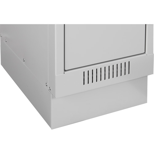 Clean Line Lockerette , 6 -tier, Bank of 4, 48" x 18" x 82", Steel, Beige, Rivet (Assembled) Action Paper