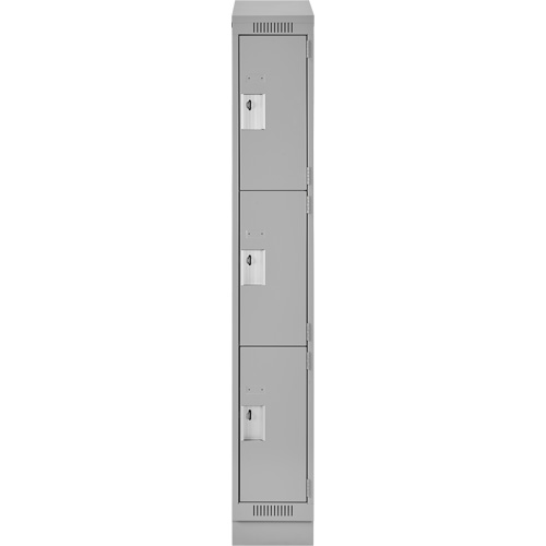 Casiers Clean Line, 3 niveaux, 12" x 18" x 82", Acier, Gris, Rivet (assembl&eacute;) Action Paper