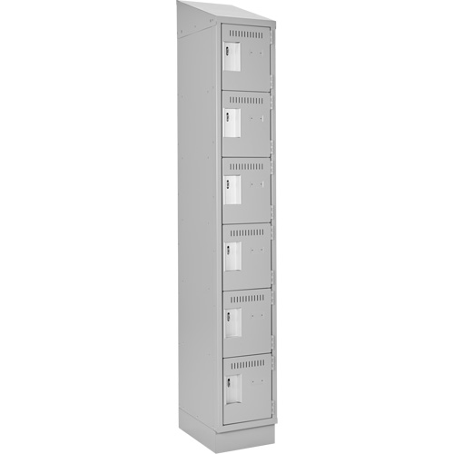 Clean Line Lockerette, 6 -tier, 12" x 18" x 82", Steel, Grey, Rivet (Assembled) Action Paper