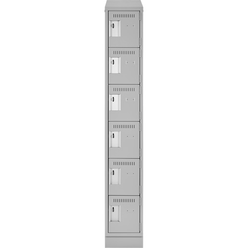 Clean Line Lockerette, 6 -tier, 12" x 18" x 82", Steel, Grey, Rivet (Assembled) Action Paper