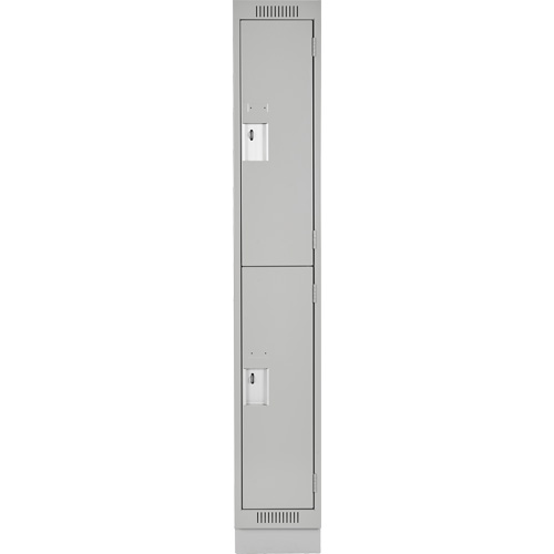 Clean Line Lockers, 2 -tier, 12" x 18" x 76", Steel, Grey, Rivet (Assembled) Action Paper