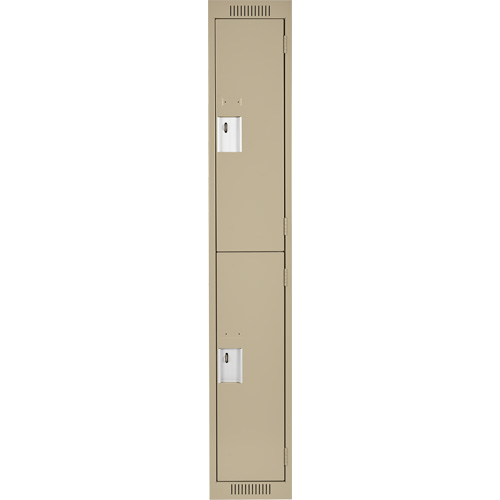 Casiers Clean Line, 2 niveaux, 12" x 18" x 72", Acier, Beige, Rivet (assembl&eacute;) Action Paper