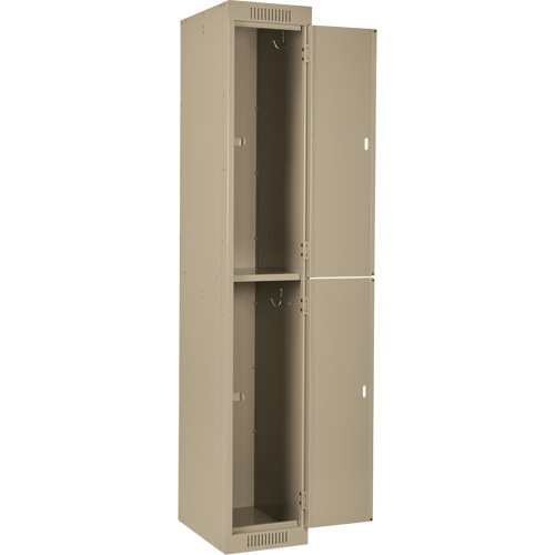 Clean Line Lockers, 2 -tier, Bank of 4, 48" x 18" x 72", Steel, Beige, Rivet (Assembled) Action Paper