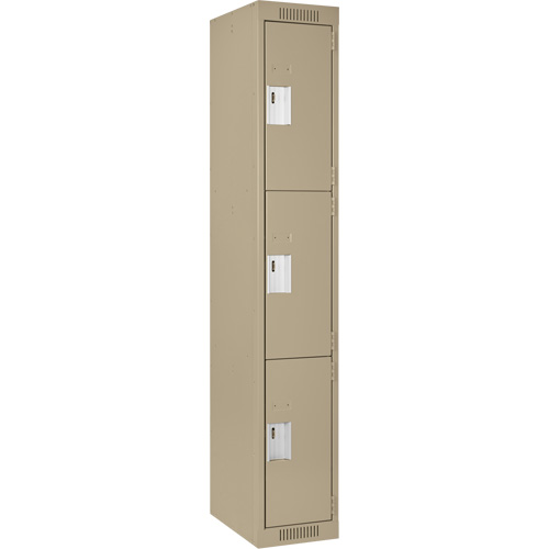 Casiers Clean Line, 3 niveaux, 12" x 18" x 72", Acier, Beige, Rivet (assembl&eacute;) Action Paper