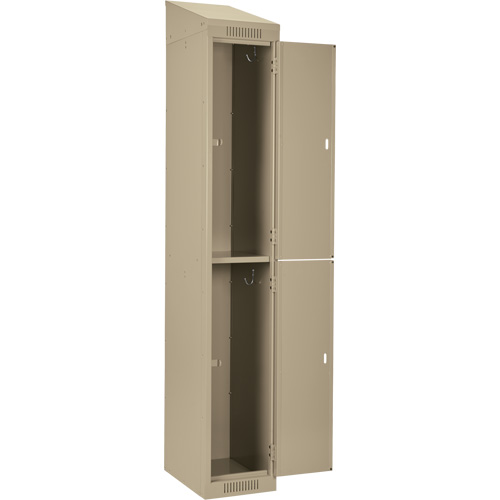 Clean Line Lockers, 2 -tier, Bank of 4, 48" x 18" x 78", Steel, Beige, Rivet (Assembled) Action Paper