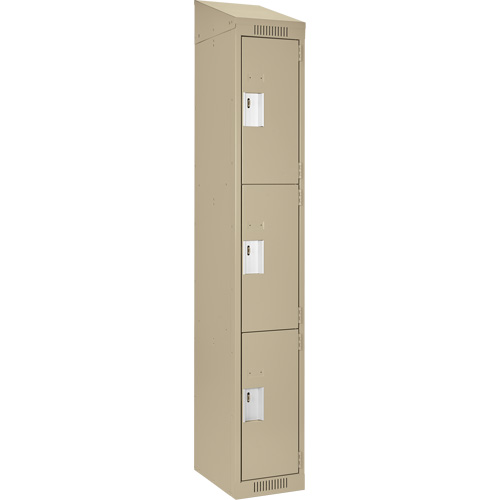 Casiers Clean Line, 3 niveaux, 12" x 18" x 78", Acier, Beige, Rivet (assembl&eacute;) Action Paper