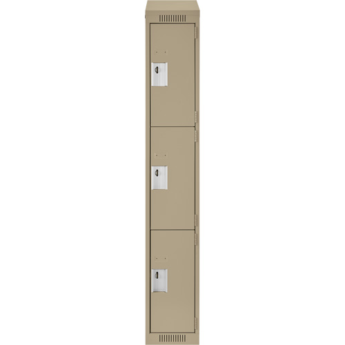 Casiers Clean Line, 3 niveaux, 12" x 18" x 78", Acier, Beige, Rivet (assembl&eacute;) Action Paper