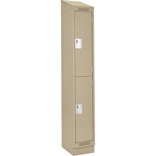 Casiers Clean Line, 2 niveaux, 12" x 18" x 82", Acier, Beige, Rivet (assembl&eacute;) Action Paper