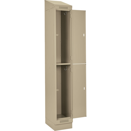 Clean Line Lockers, 2 -tier, Bank of 4, 48" x 18" x 82", Steel, Beige, Rivet (Assembled) Action Paper
