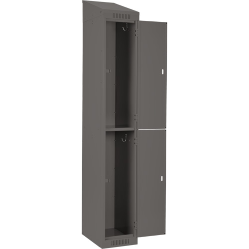Clean Line Lockers, 2 -tier, Bank of 4, 48" x 18" x 78", Steel, Charcoal, Rivet (Assembled) Action Paper