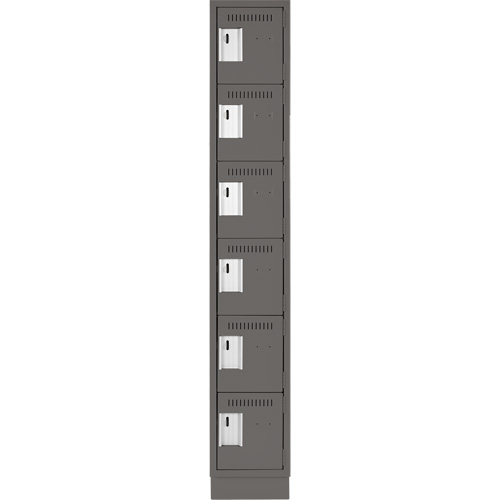 Petits casiers Clean Line, 6 niveaux, 12" x 18" x 76", Acier, Charbon, Rivet (assembl&eacute;) Action Paper