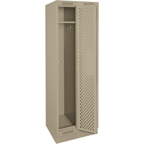 Clean Line Lockers, Bank of 2, 24" x 18" x 76", Steel, Beige, Rivet (Assembled), Perforated Action Paper