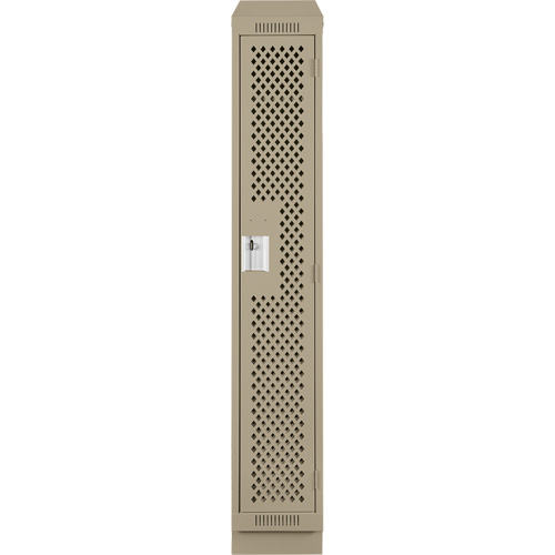 Clean Line Lockers, 12" x 18" x 82", Steel, Beige, Rivet (Assembled), Perforated Action Paper