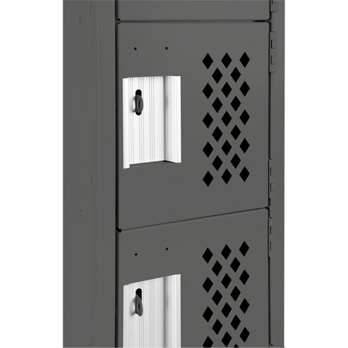 Assembled Lockerettes Clean Line Perforated Economy Lockers, 6 -tier, 18" x 72" x 12", Steel Action Paper