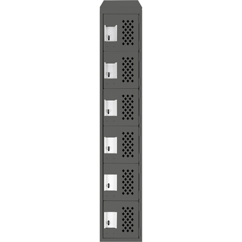 Clean-Line Perforated Lockerette, 6 -tier, 15" x 72" x 12", Steel Action Paper