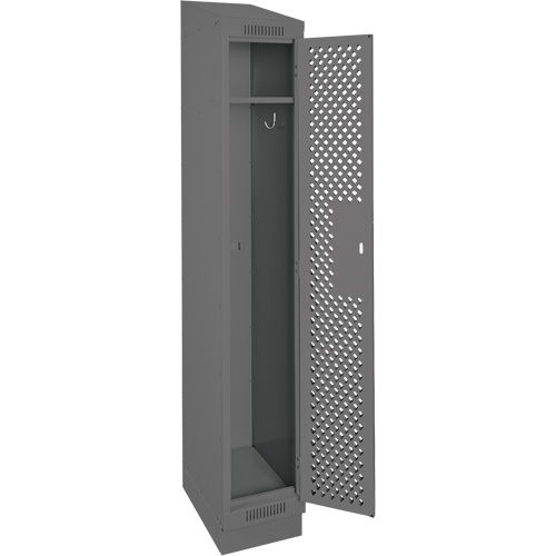 Clean Line Lockers, 12" x 18" x 82", Steel, Charcoal, Rivet (Assembled), Perforated Action Paper