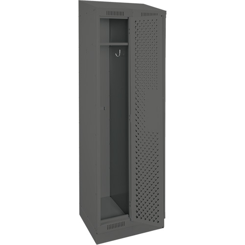 Clean Line Lockers, Bank of 2, 24" x 18" x 82", Steel, Charcoal, Rivet (Assembled), Perforated Action Paper