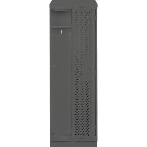 Clean Line Lockers, Bank of 2, 24" x 18" x 82", Steel, Charcoal, Rivet (Assembled), Perforated Action Paper