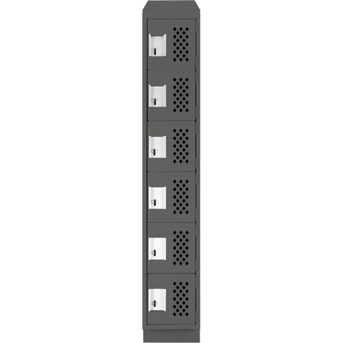 Clean-Line Perforated Lockerette, 6 -tier, 15" x 72" x 12", Steel Action Paper