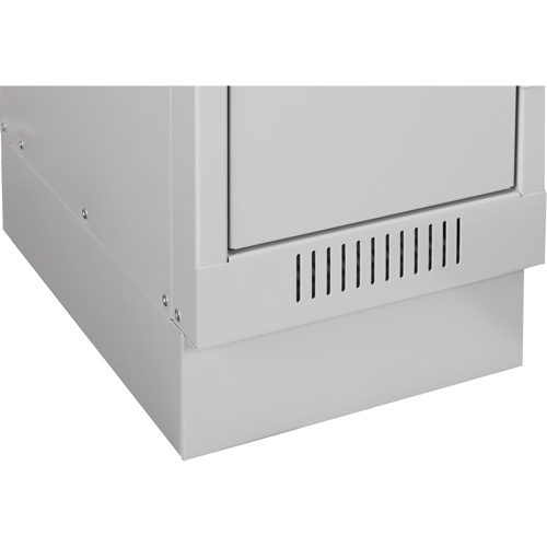 Clean Line Economy Lockers Recessed Base, 1 Banks, 4" H x 12" W x 18" D, Grey, Steel Action Paper