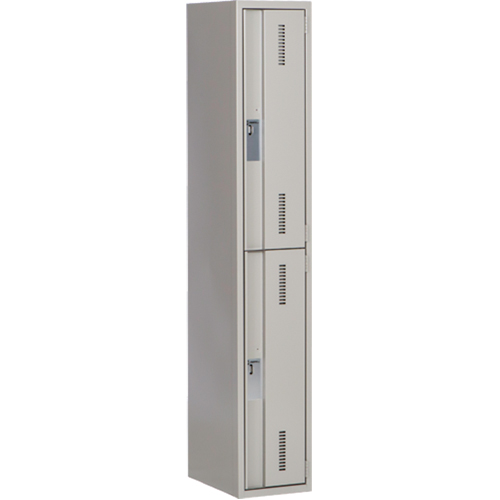 Concorde Heavy-Duty Lockers, 2 -tier, 12" x 18" x 72", Steel, Grey, Welded (Assembled) Action Paper