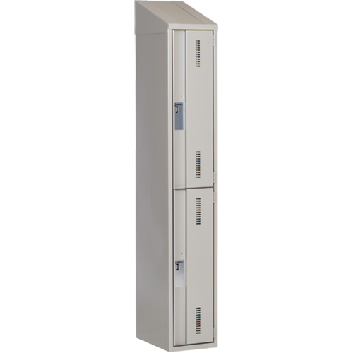 Concorde Heavy-Duty Lockers, 2 -tier, 12" x 18" x 78", Steel, Grey, Welded (Assembled) Action Paper
