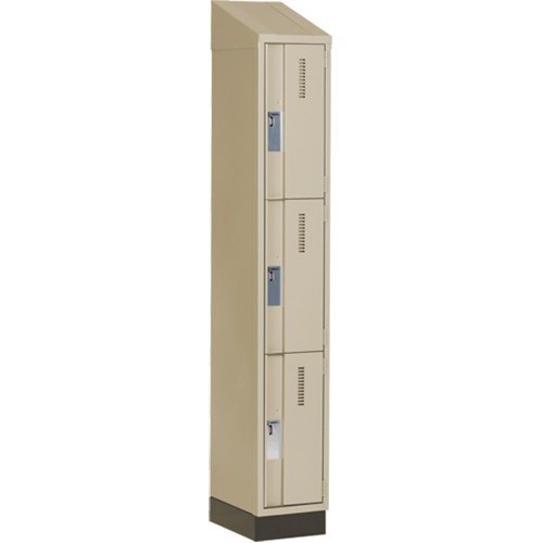 Casiers robustes Concorde, 3 niveaux, 12" x 18" x 82", Acier, Beige, Soud&eacute; (assembl&eacute;) Action Paper