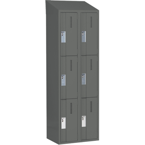 Casiers robustes Concorde, 3 niveaux, Bloc de 2, 24" x 18" x 78", Acier, Charbon, Soud&eacute; (assembl&eacute;) Action Paper