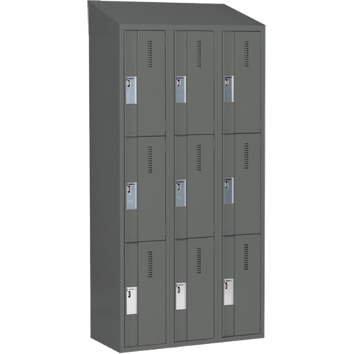 Casiers robustes Concorde, 3 niveaux, Bloc de 3, 36" x 18" x 78", Acier, Charbon, Soud&eacute; (assembl&eacute;) Action Paper