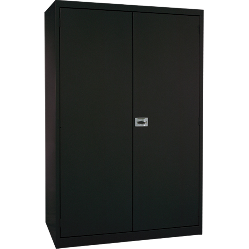 Deep Hi-Boy Storage Cabinet, Steel, 4 Shelves, 72" H x 36" W x 24" D, Black Action Paper