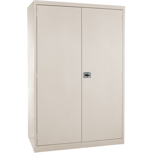 Deep Hi-Boy Storage Cabinet, Steel, 4 Shelves, 72" H x 36" W x 24" D, Beige Action Paper