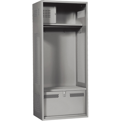 Gear Locker, Steel, 24" W x 24" D x 72" H, Grey Action Paper