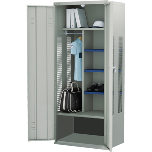 Gear Locker, Steel, 36" W x 24" D x 72" H, Grey Action Paper